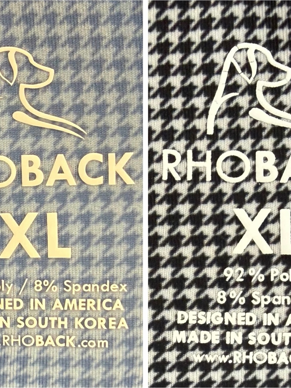 2 Rhoback Houndstooth Golf Polo Shirts Size XL! Black & Blue! - Picture 7 of 7